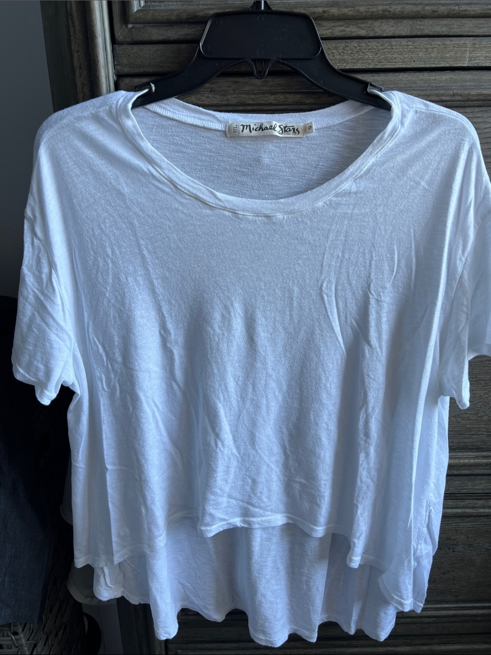 Michael Stars White Layered Short Sleeve Tee - Relaxed Crew